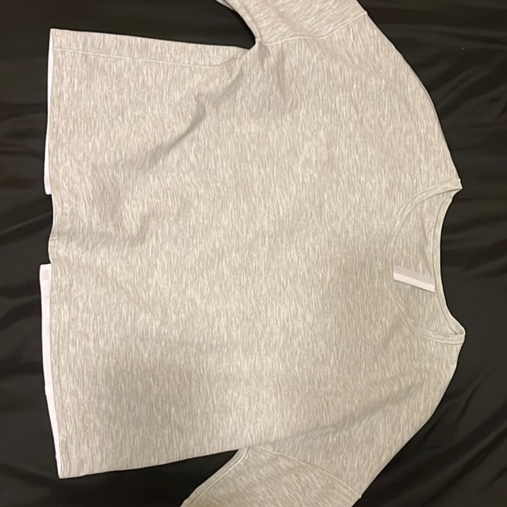 lululemon light gray open back crop top